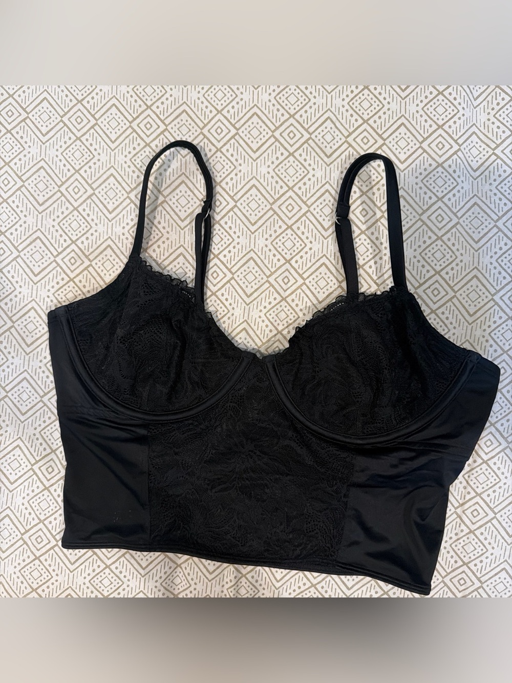 Black Lace Longline Bralette